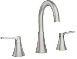 Moen Mikah 84312 Series 84312SRN Bathroom Faucet, 1.2 gpm, 2-Faucet Handle, 3-Faucet Hole, Plastic/Stainless Steel