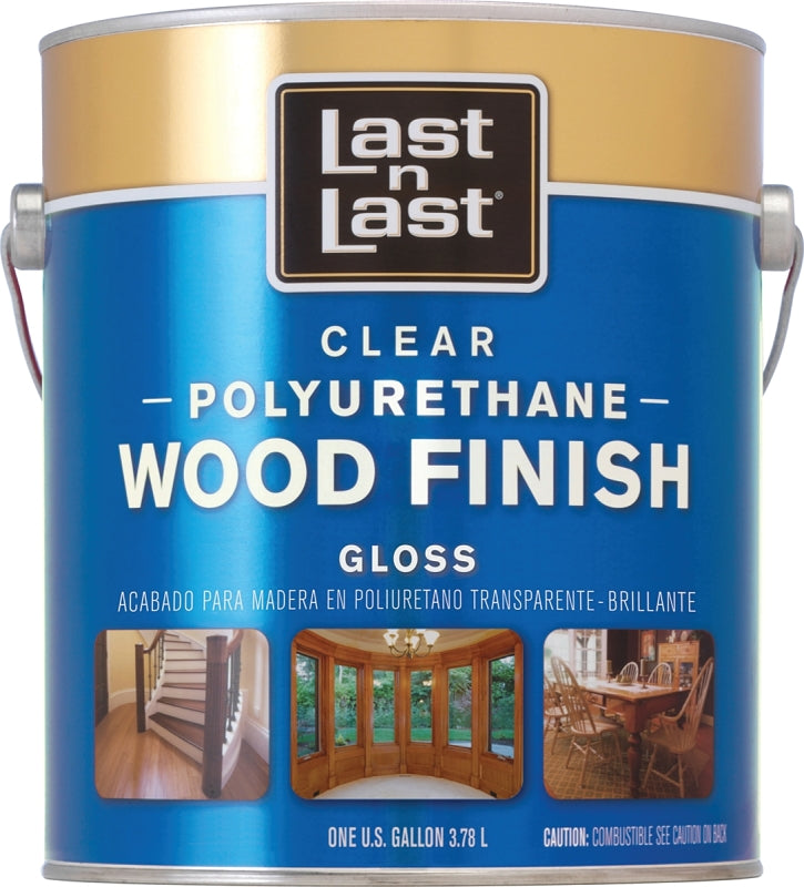 Last n Last 53501 Polyurethane Wood Finish, Gloss, Liquid, Clear, 1 gal, Can