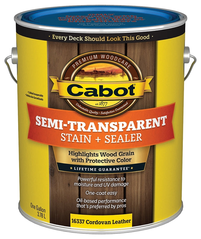 Cabot 140.0016337.007 Deck and Siding Stain, Cordovan Brown, Liquid, 1 gal