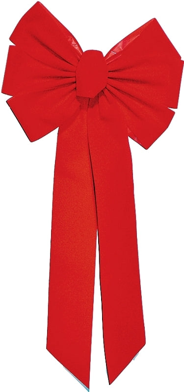 Holidaytrims 7347 Outdoor Bow, 1 in H, Velvet, Red
