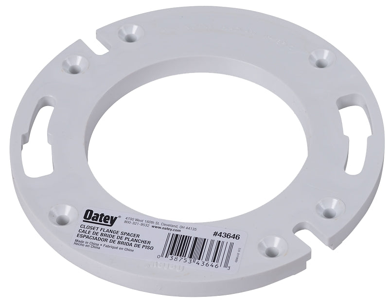 Oatey 43646 Closet Flange Spacer, PVC, White