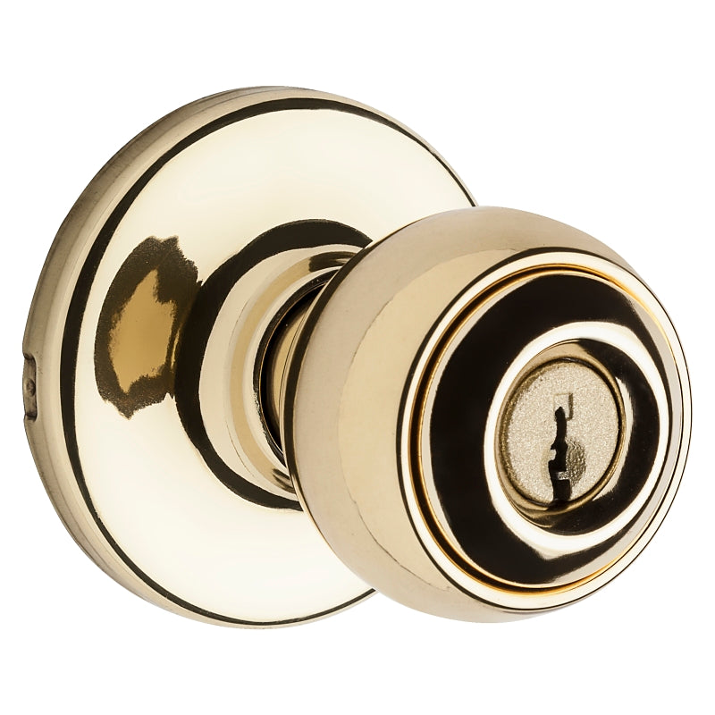 Kwikset 400P3CPK6 Keyed Entry Knob, Polished Brass