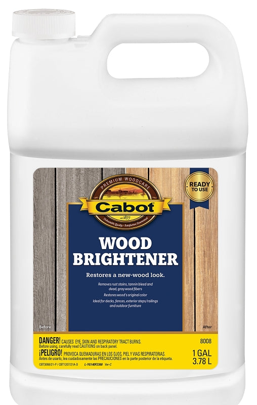 Cabot Problem-Solver 140.0008008.007 Wood Brightener, Liquid, 1 gal