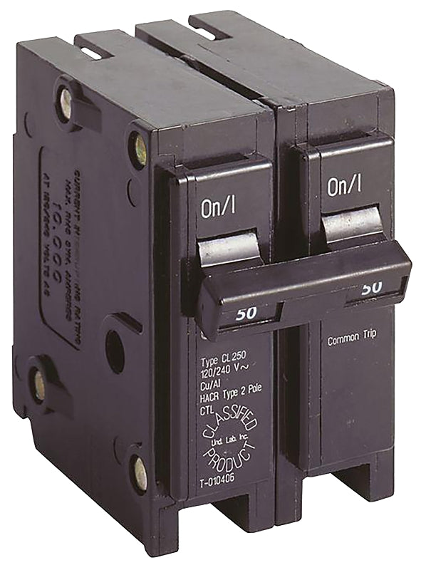 Cutler-Hammer CL250 Circuit Breaker, Type CL, 50 A, 2 -Pole, 120/240 V, Common Trip, Plug Mounting