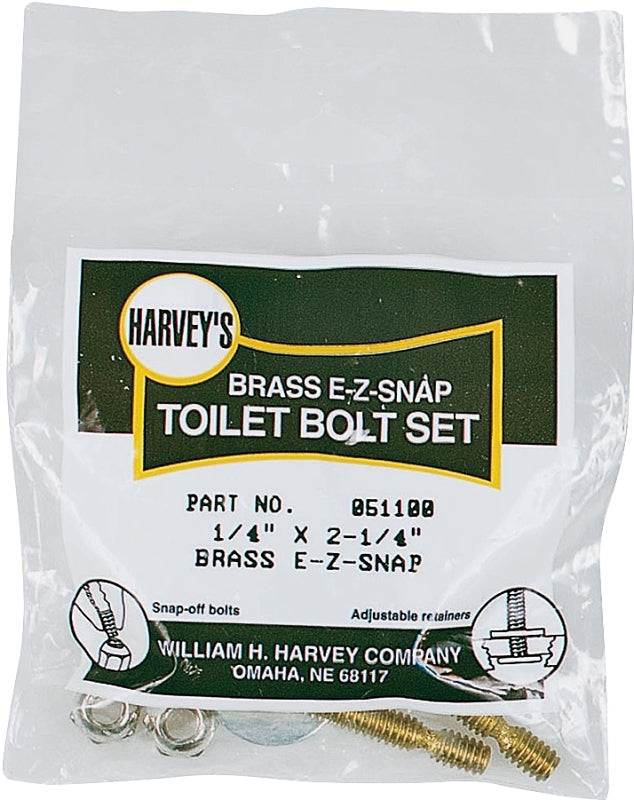 Harvey 051100 Bolt Set, EZ-Snap, Brass