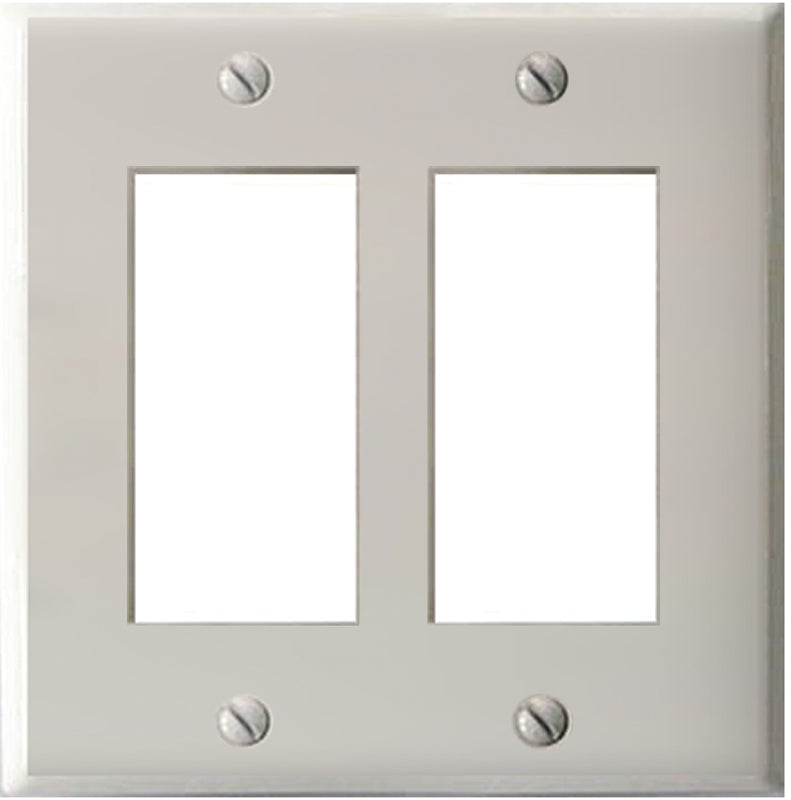 2-164RR WALLPLATE DBL-ROCK WHT