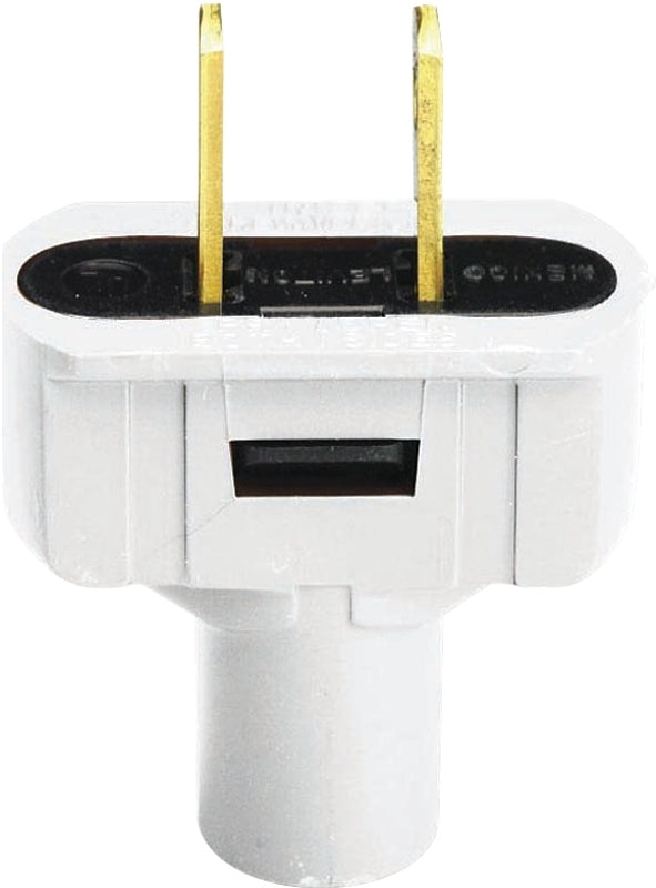 Leviton C22-48643-00W Electrical Plug, 2 -Pole, 15 A, 125 V, NEMA: NEMA 1-15P, White