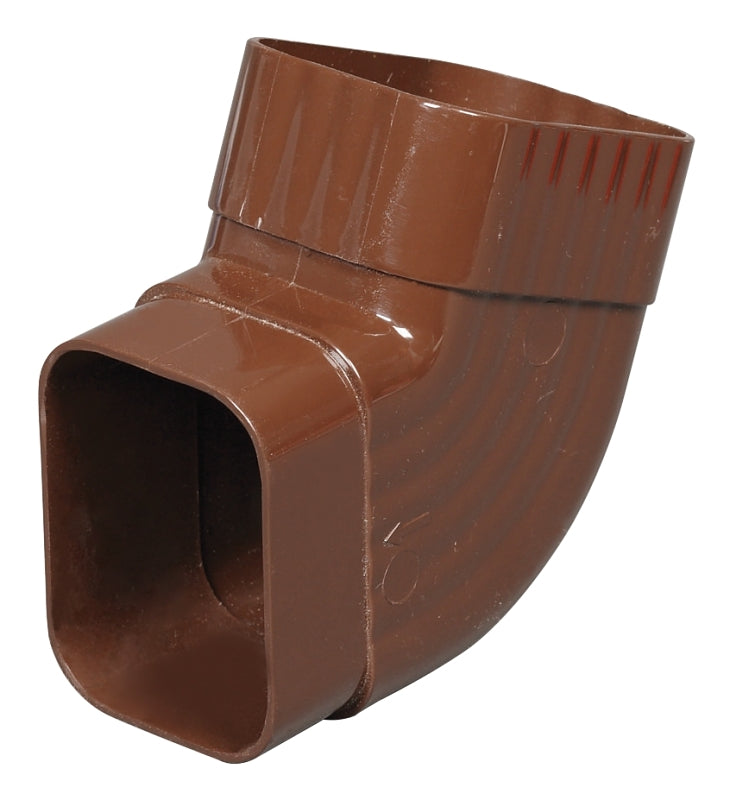 Euramax M1628 Elbow, 5 in Gutter, Vinyl, Brown