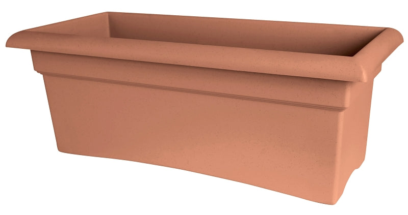 Bloem 57026C Veranda Deck Box, 26 in W, 9.8 in D, Square, Plastic, Terracotta