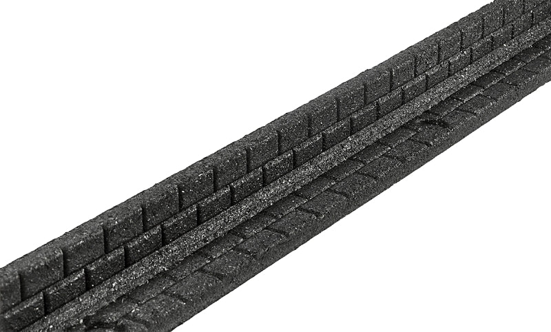 Rubberific RBFE4BK40 Brickface Landscape Edging, 48 in L, L, Rubber, Black