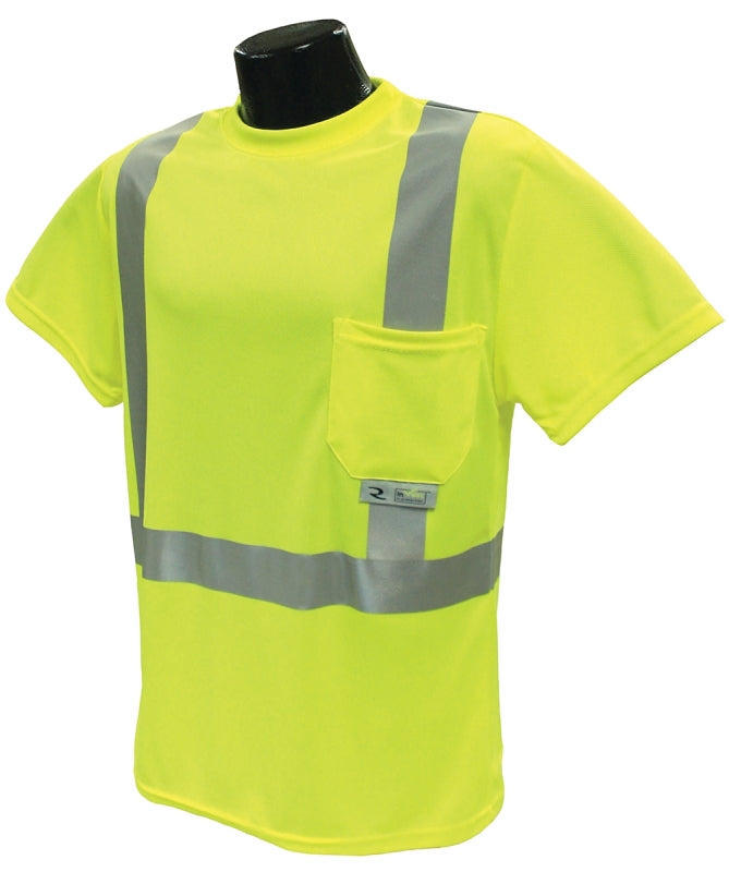 Radwear ST11-2PGS-XL Safety T-Shirt, XL, Polyester, Green, Short Sleeve, Pullover