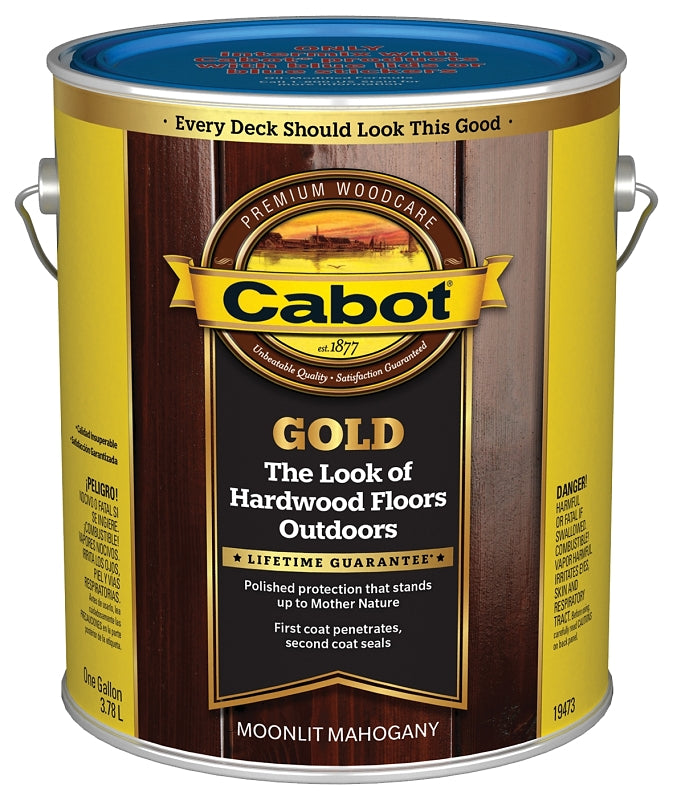 Cabot 140.0019473.007 Floor Stain, Moonlit Mahogany, Liquid, 1 gal, Can