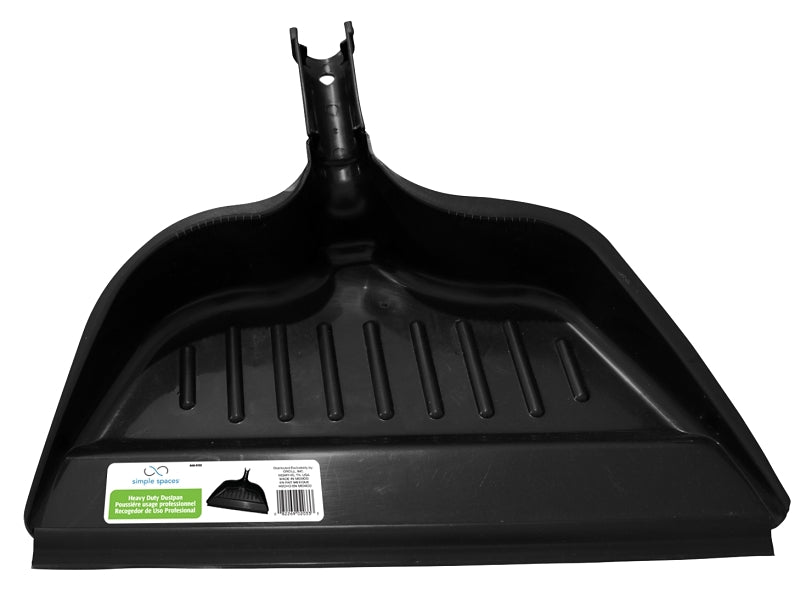 Simple Spaces 2033 Snap-On Dustpan, 12.75 in L, 14.75 in W, Recycle Polypropylene, Gray, Rubber Lip