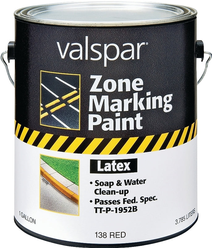 Valspar 024.0000138.007 Field and Zone Marking Paint, Flat, Red, 1 gal, Pail