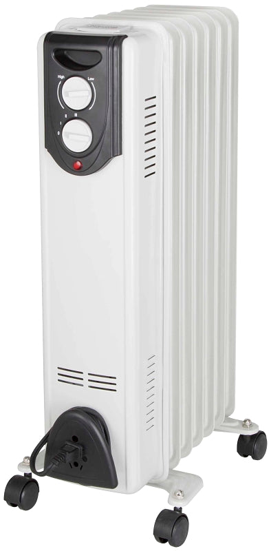 PowerZone DF-150P9-7 Oil Filled Heater, 12.5 A, 120 V, 600/900/1500 W, 1500 W Heating, White