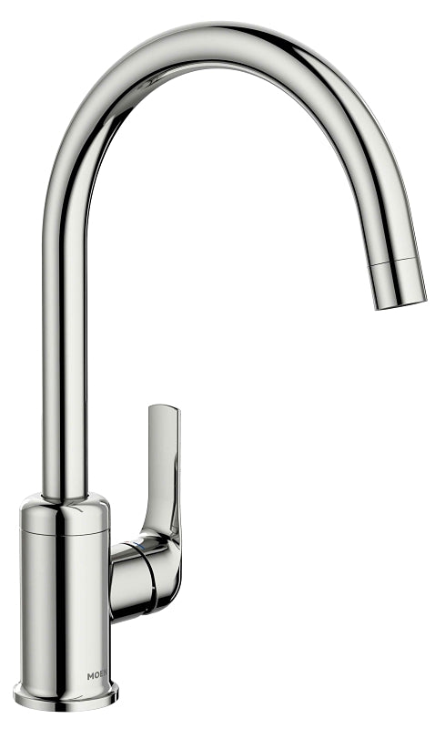 Moen Charmant Series 87446 Kitchen Faucet, 1.5 gpm, Stainless Steel, Chrome Plated, Deck Mounting, Lever Handle