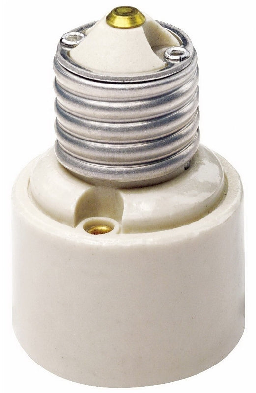 Leviton 001-02005-000 Adapter, 660 W, Aluminum/Glazed Porcelain, White