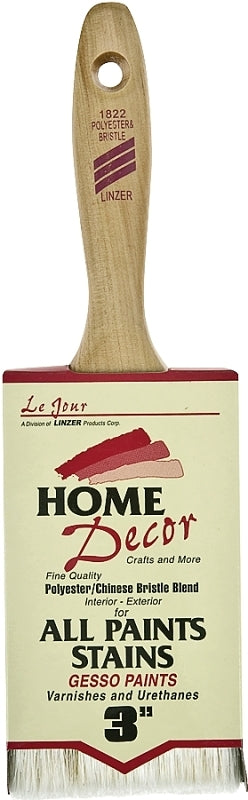 Linzer 1822-3 Paint Brush, 3 in W, 3 in L Bristle, China/Polyester Bristle, Varnish Handle