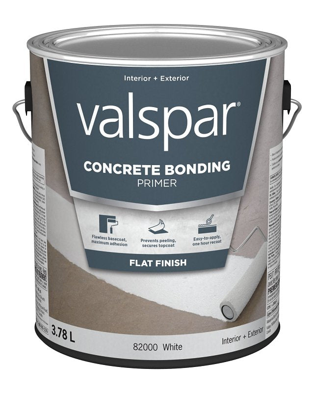 Valspar 124.0082000.007 Concrete Bonding Primer, Liquid, White, 1 gal Can