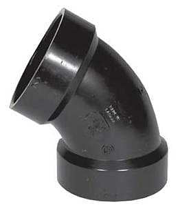 IPEX 027264 Pipe Elbow, 4 in, Hub, 60 deg Angle, ABS, SCH 40 Schedule