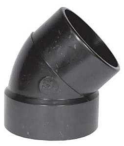 IPEX 027220 Pipe Elbow, 1-1/4 in, Hub x Spigot, 45 deg Angle, ABS, SCH 40 Schedule