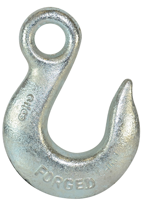 BARON 329-5/16 Eye Slip Hook, 5/16 in, 43 Grade, Carbon Steel, Electro-Galvanized