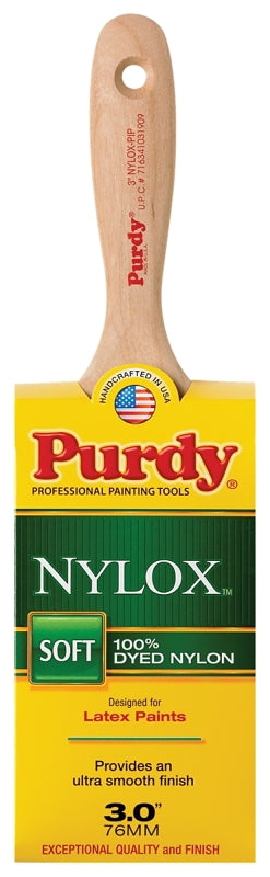 Purdy XL Pip 144324330 Paint Brush, 3 in W, Nylon/Polyester Bristle, Beavertail Handle