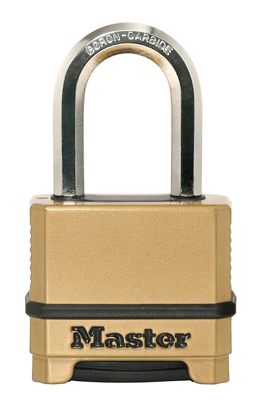 Master Lock Magnum Series M175XDLFCCSEN Padlock, 5/8 in Dia Shackle, Boron Carbide Steel Shackle, Steel Body