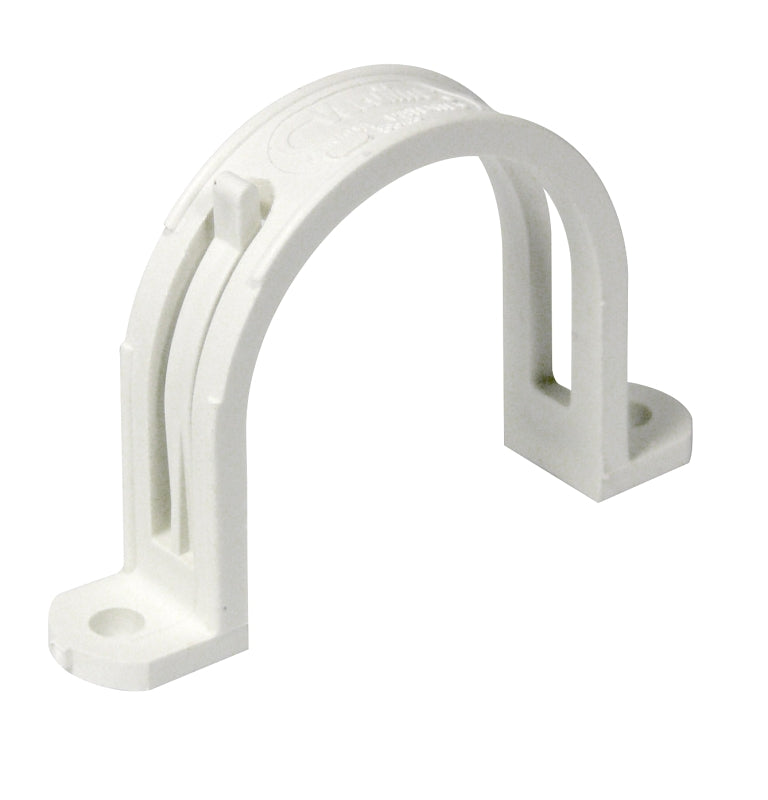 IPEX 201012 Pipe Strap with Wire Holder, 2 in Opening, PVC, White, For: Central Vacuum System