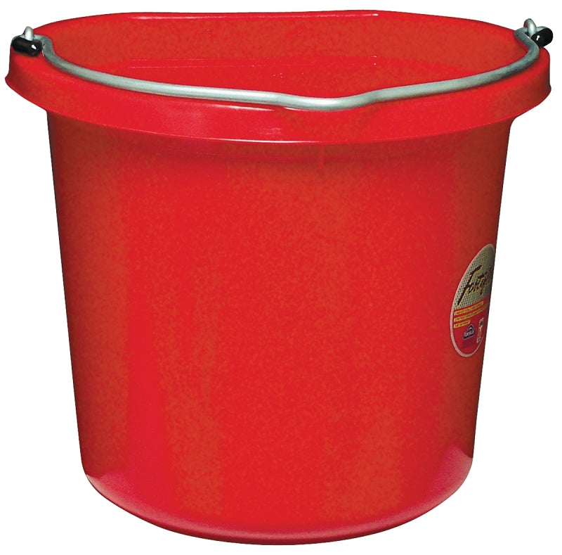 Fortex-Fortiflex FB-120 Series FB-120R Bucket, 20 qt Volume, Rubber/Polyethylene, Red