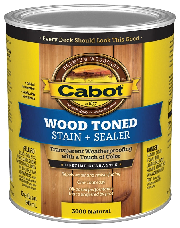 Cabot 140.0003000.005 Deck and Siding Stain, Natural, Liquid, 1 qt, Can