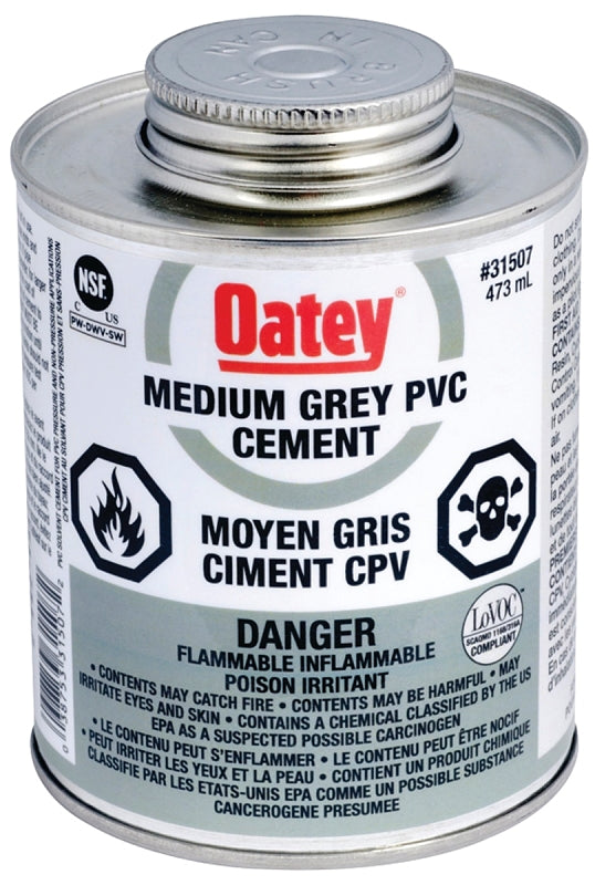 Oatey 31506 Cement, 236 mL, Liquid, Gray