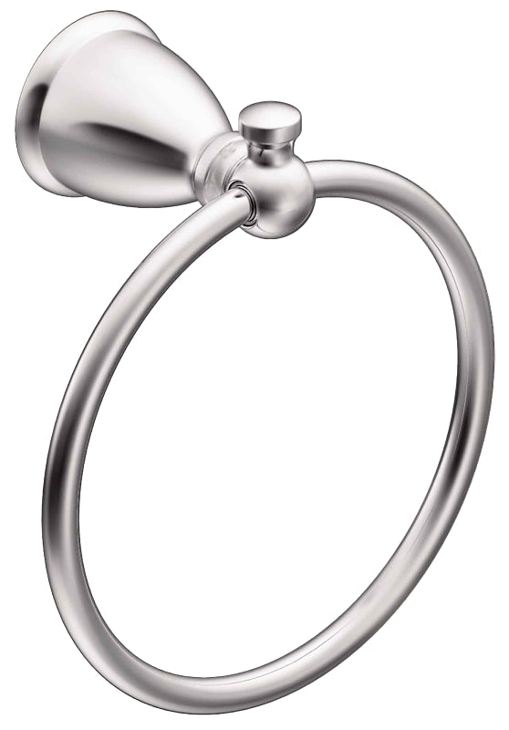 Moen Caldwell Series Y3186CH Towel Ring, 6 in Dia Ring, Aluminum/Zinc, Chrome, Wall Mounting