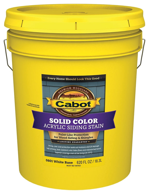 Cabot 800 Series 140.0000801.008 Solid Color Siding Stain, Natural Flat, Liquid, 5 gal, Can