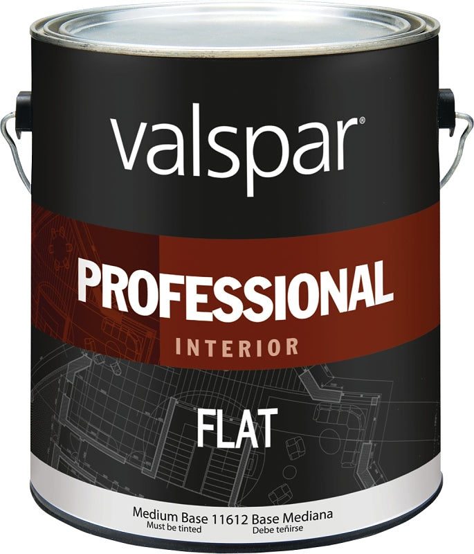 Valspar 11600 Series 11612-1GAL Interior Paint, Flat, Medium, 1 gal, Can, Latex Base