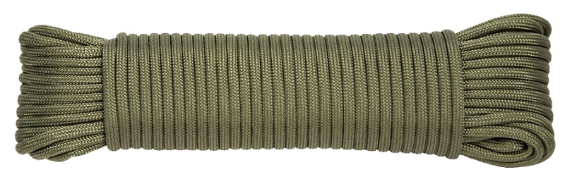 BARON 63018 Cord, 5/32 in Dia, 100 ft L, 110 lb Working Load, Polyester, Olive