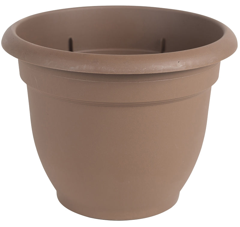 Bloem 20-56312CH Self-Watering Planter, 12 in Dia, 13 in W, Round, Plastic, Chocolate