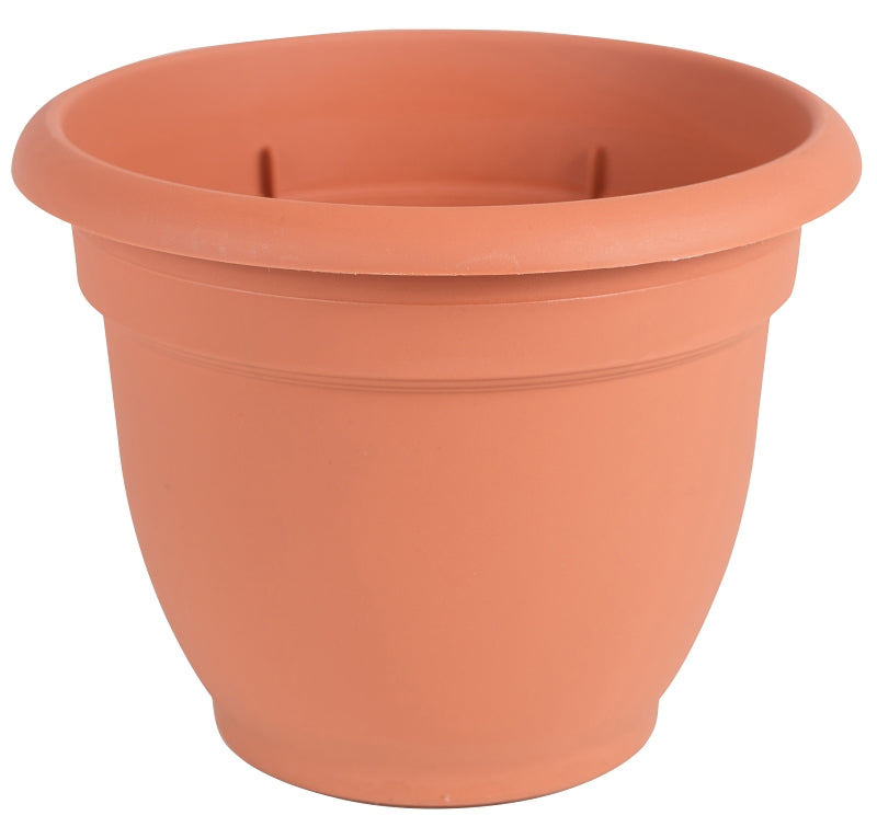 Bloem 20-56116 Self-Watering Planter, 16 in Dia, 17-3/4 in W, Round, Plastic, Terra Cotta