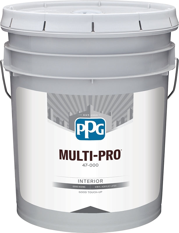 PPG MULTI-PRO 47-186/05 Interior Paint, Flat Sheen, Snowbound, 5 gal
