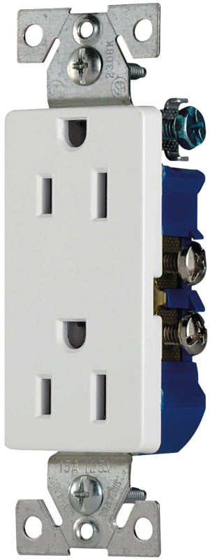 Eaton Wiring Devices 1107W-JP-C Duplex Receptacle, 2 -Pole, 15 A, 125 V, Back, Side Wiring, NEMA: 5-15R, White