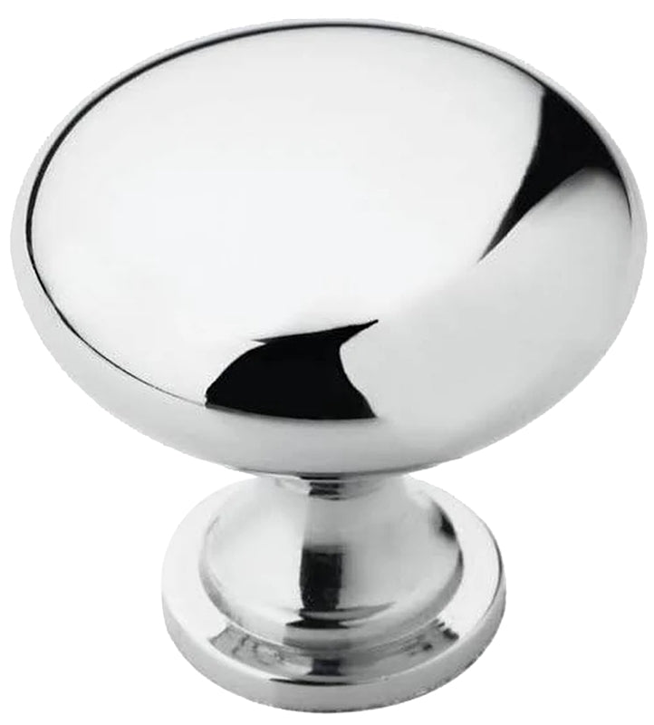 Amerock Allison Value Series BP5300526 Cabinet Knob, 1-1/8 in Projection, Zinc, Polished Chrome