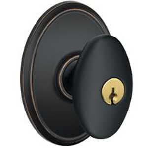 Schlage Siena Series F51A VSIE716WKF Entry Knob Set, Knob Handle, Aged Bronze, Metal, C Keyway, Residential, Yes