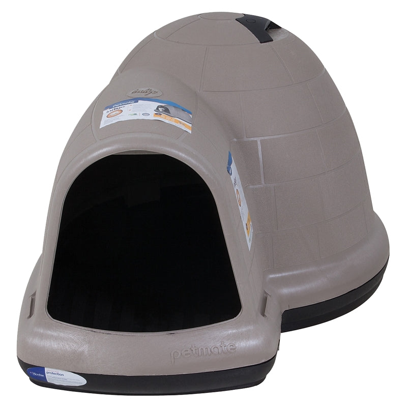 Petmate Indigo 25944 Dog House, 51-1/2 in OAL, 39.3 in OAW, 30 in OAH, Plastic, Black/Taupe