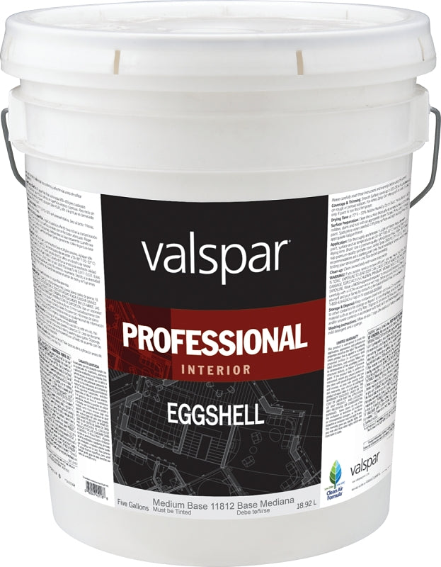 Valspar 11800 Series 118125GAL Latex Eggshell Paint, Velvet, Medium Base, 5 gal Pail