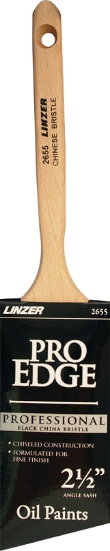 Linzer 2655-2.5 Paint Brush, 2-1/2 in W, 3 in L Bristle, China Bristle, Sash Handle