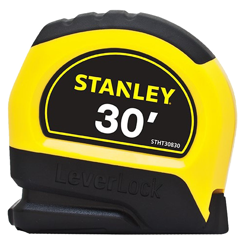 Stanley STHT30830 Measuring Tape, 30 ft L Blade, 1 in W Blade, Steel Blade, ABS Case, Black/Yellow Case