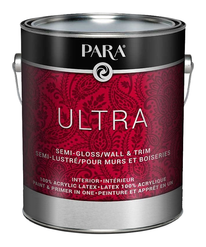 Para Ultra Series 8305-16 Interior Paint, Solvent, Water, Semi-Gloss, Neutral, 1 gal, 450 to 500 sq-ft Coverage Area