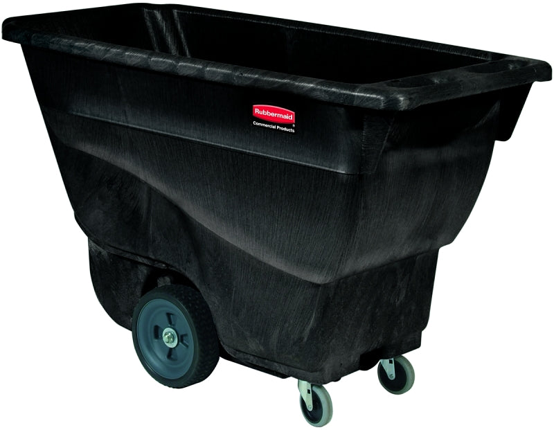 Rubbermaid FG9T1300BLA Utility Tilt Truck, 450 lb Load, 13.5 cu-ft, 4-Caster, Black, 57-3/8 in OAL, 26-7/8 in OAW