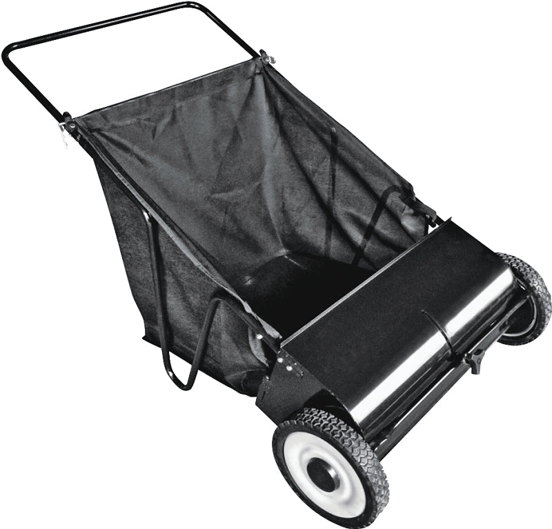 Vulcan YTL-002-766 Lawn Sweeper, 26 in W Working, 7 cu-ft Hopper, 4.25:1 Brush to Wheel Ratio, 4-Brush, Black