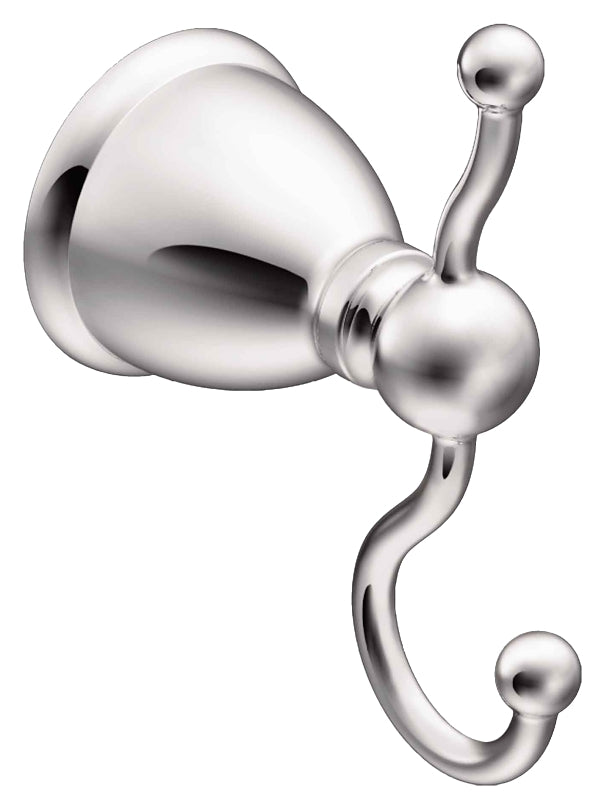 Moen Caldwell Series Y3103CH Robe Hook, 2-Hook, Zinc, Chrome, Wall Mounting